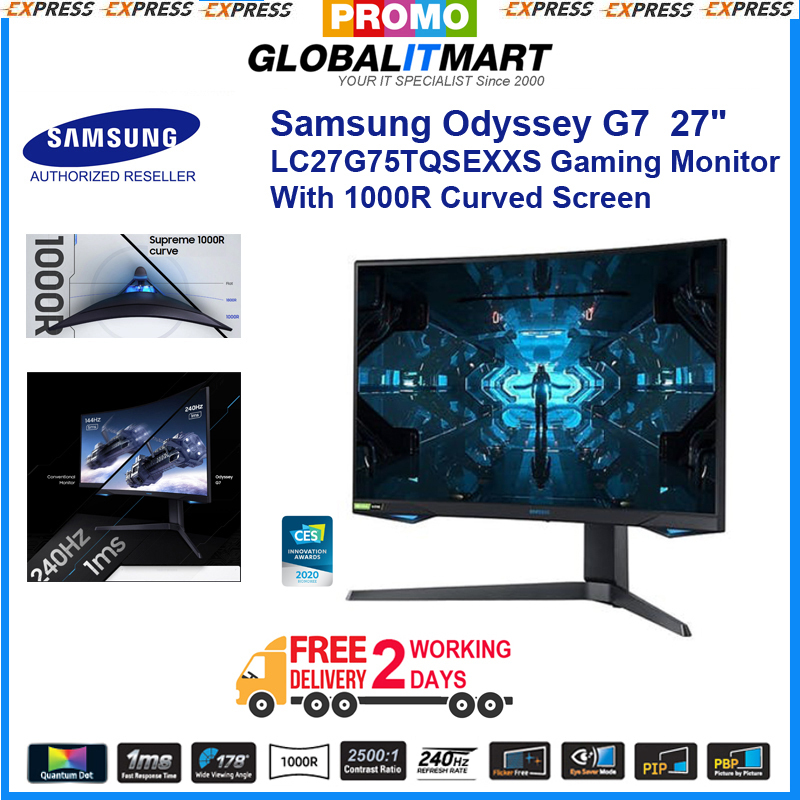 Samsung Odyssey G7 LC27G75TQSEXXS 27 Gaming Monitor With 1000R Curved Screen Singapore