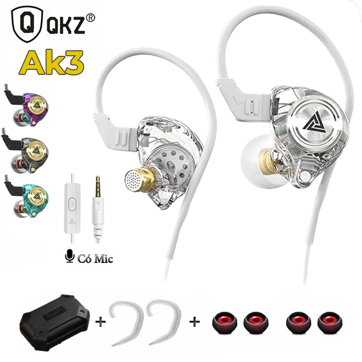 Tai Nghe Có Dây Gaming AK3 Siêu BASS Chống Ồn Có Micro - Earphone Nhét Tai Cho Điện Thoại Laptop PC