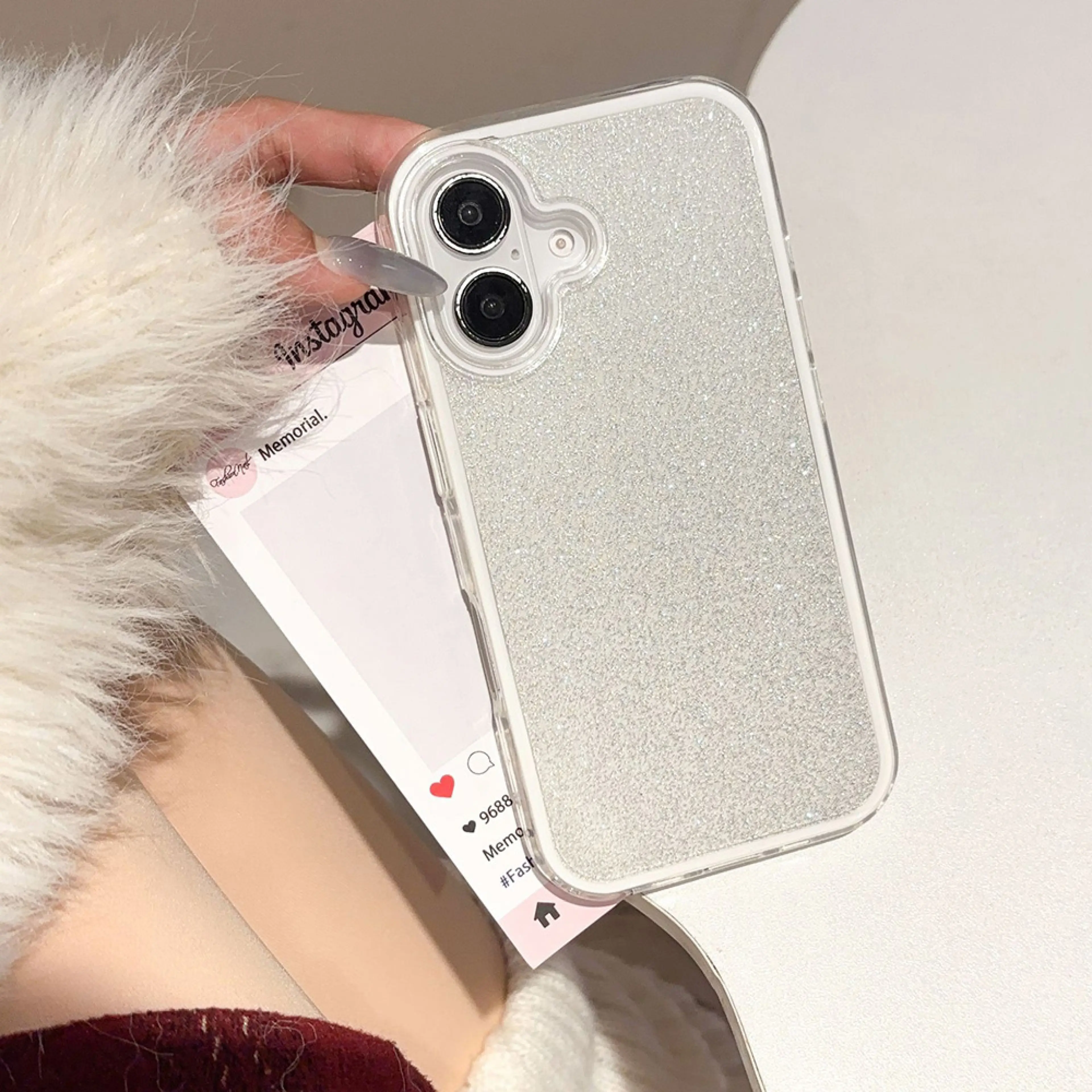 เคสโทรศัพท์ซิลิโคนแวววาวระยิบระยับ For iPhone 13 13Pro Max 11 12 13 14 15 16 17 Pro Max Case iPhone 17 Air 17Pro Max เคส ไอโฟน 11 12 Pro เคสโทรศัพท์อะคริลิกแข็งกันกระแทก