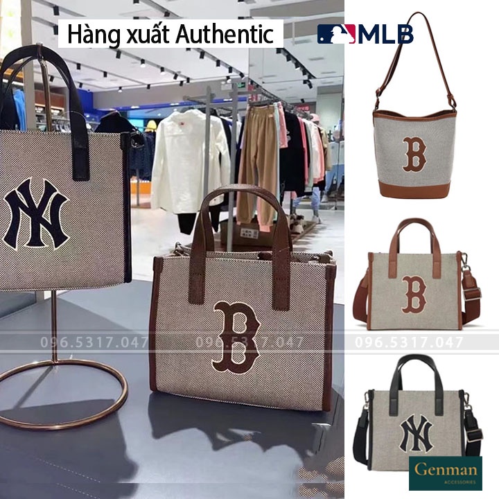 Túi xách mini nữ basic big logo canvas tote bag new york, túi đeo vai full tag code thời trang nữ