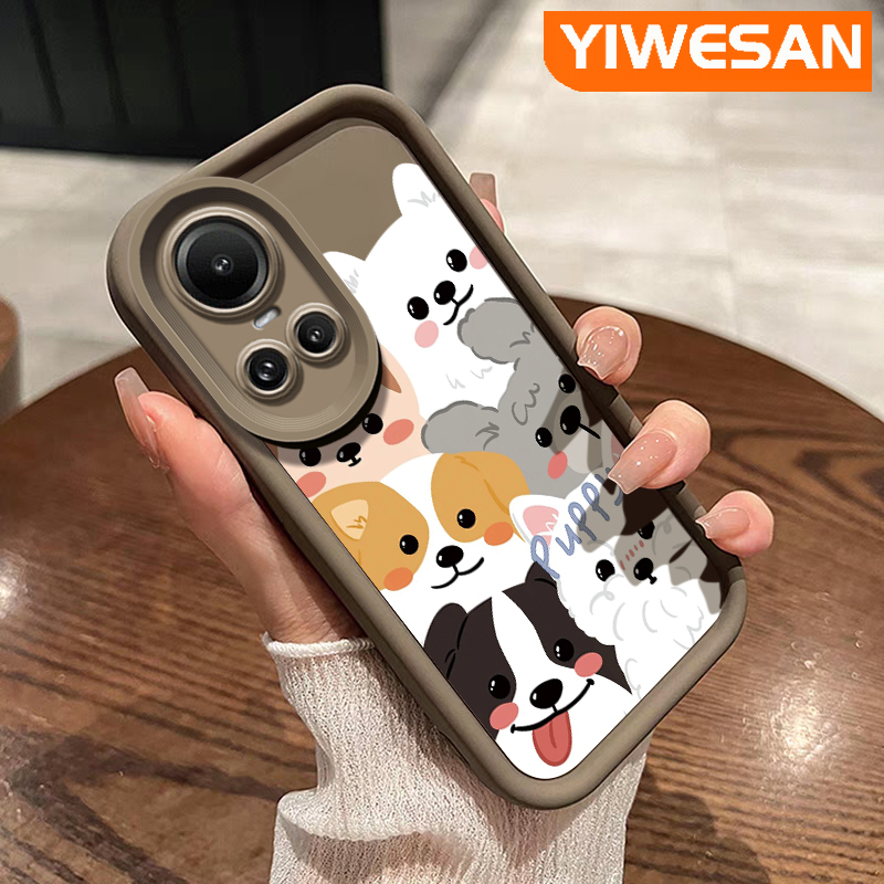 Yiwesan ốp cho OPPO RENO 10 5g RENO 10 Pro 5g RENO 10 Pro Plus 5g Ốp bảo vệ ống kính máy ảnh bao gồm tất cả silicon mềm viền ốp điện thoại thời trang thiết kế mới cho cún con dễ thương hoạt hình Ốp bảo vệ