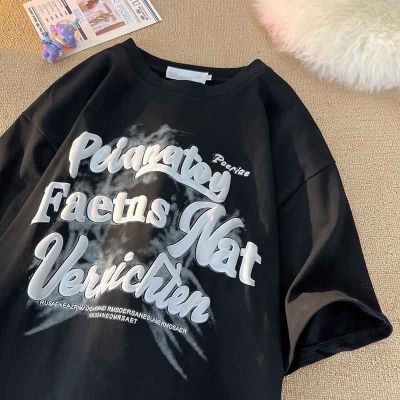 Áo thun tay lỡ unisex nam nữ phông form rộng teen cổ tròn oversize cotton giá rẻ basic đen trắng PEIANATOY