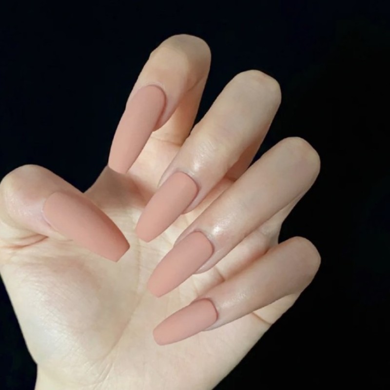 Với keo 24 móng tay giả có keo sẵn ballet bộ móng tay giả nail art frosted móng giả móng tay giả nail patch