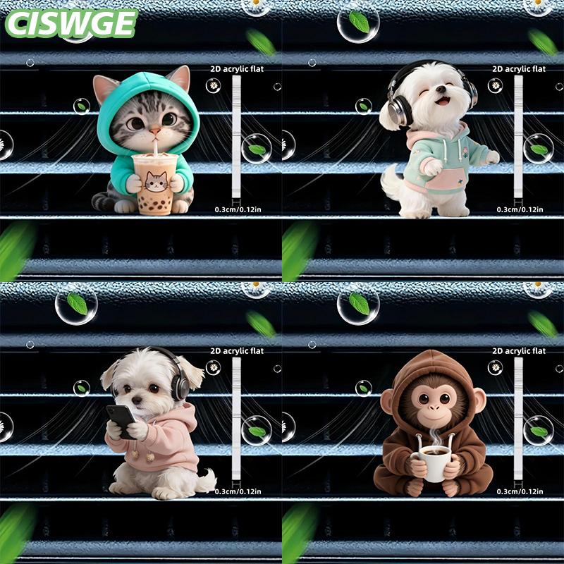 [CISWGE Auto] 2D Acrylic xe Air Vent Clip nhân vật hoạt hình thiết kế làm mát không khí phong cách trang trí nội thất cho xe ô tô Giá 16,523 Đồng*Miễn phí vận chuyển