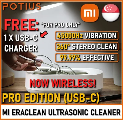 [2021 PRO EDITION] Xiaomi EraClean Ultrasonic Cleaning Machine 360° Stereo Cleaning 45000Hz High Frequency Vibration For Cleaning Glasses, Jewelry, Accessories.