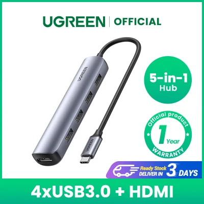 【SG Stock】UGREEN 5-IN-1 USB Type C HUB with 4K HDMI USB 3.0 Ports RJ45 Network Adapter PD 100W for iPad Air 2020/Macbook Air 4 2020/MacBook Pro 2020/iPad Pro 2020/2018/SAMSUNG S20+/ Lenovo Thinkpad Ipad Pro 2020 2021