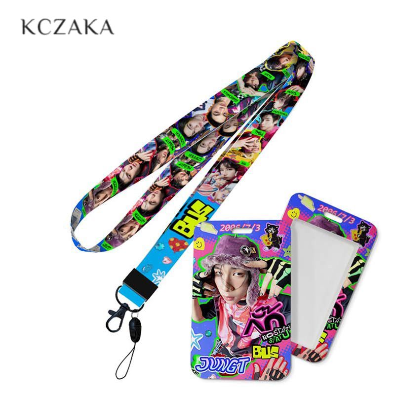 KCZAKA Xe buýt Bao thẻ thẻ làm việc Push-Pull Halter đầy màu sắc Dây thừng thẻ ID Ốp bảo vệ