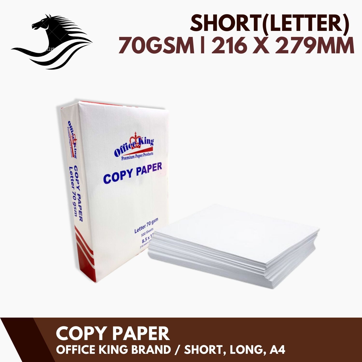 [1 BOX/5 REAMS] Copy Paper / Bond Paper - Short/Long/A4 | 70GSM | 500 SHEETS
