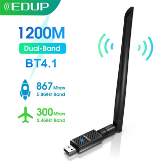 EDUP Bộ Chuyển Đổi Wifi USB Bluetooth 1200Mbps 2.4GHz 5GHz Băng Tần Kép thumbnail