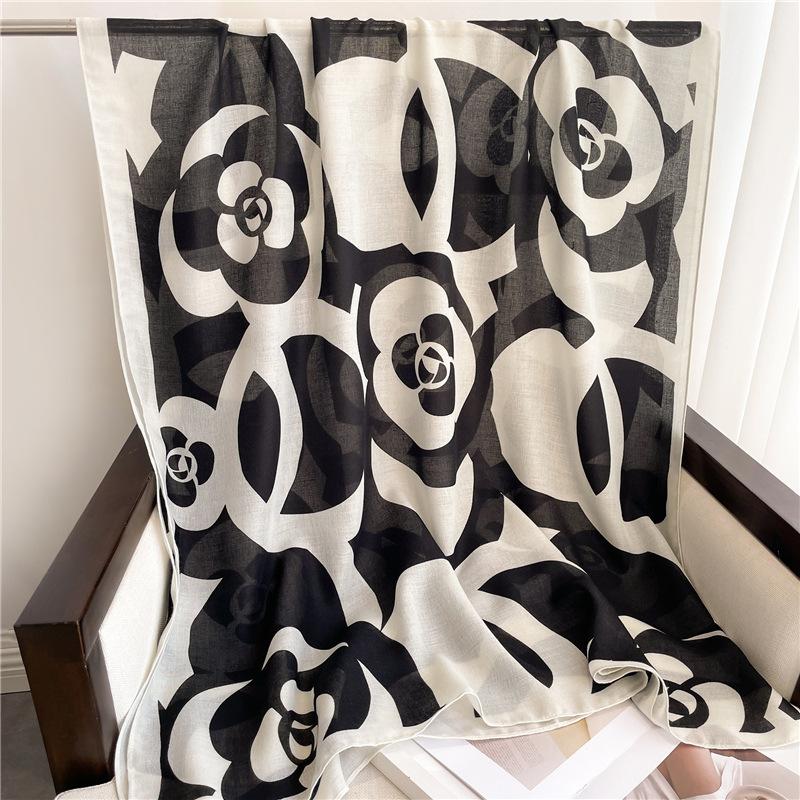 Vải cotton thời trang khăn lanh quàng cổ in thời trang khăn in khăn choàng chống nắng thoáng khí Khăn Choàng Khăn Choàng Khăn Choàng Khăn Choàng Khăn Choàng Khăn Turban YM001-04