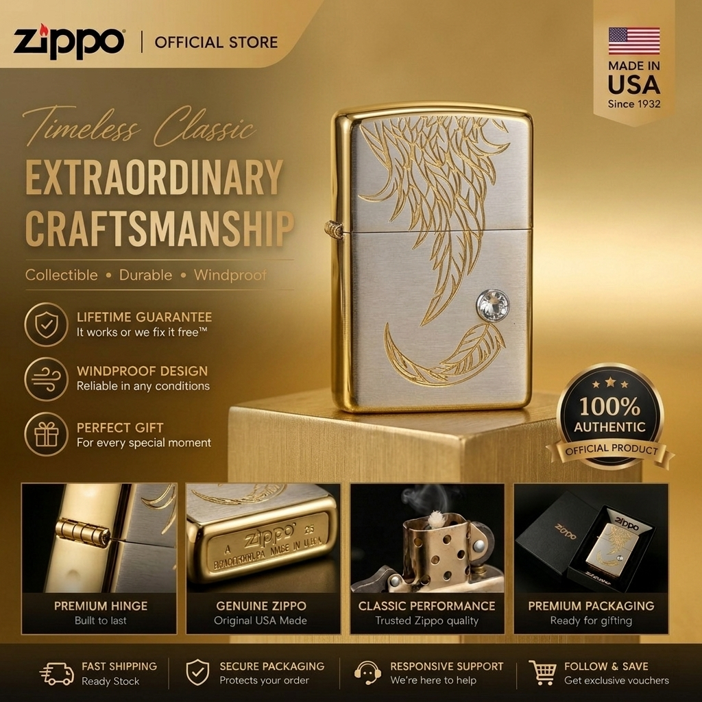 Zippo Authentic "Feather of Blessing" Windproof Lighter, Lze-0830 ราคา 2,327 บาท*ส่งฟรี