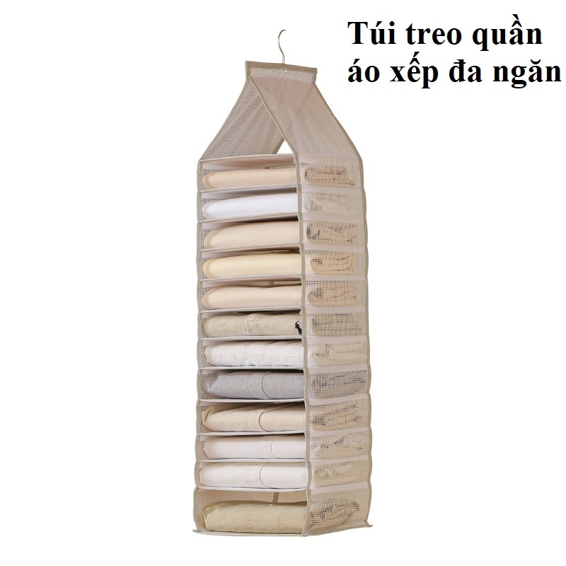 Túi treo bằng lưới vải 6 – 9 – 12 ngăn cất giữ quần áo xếp ngăn nắp, tiết kiệm không gian có thể gấp gọn