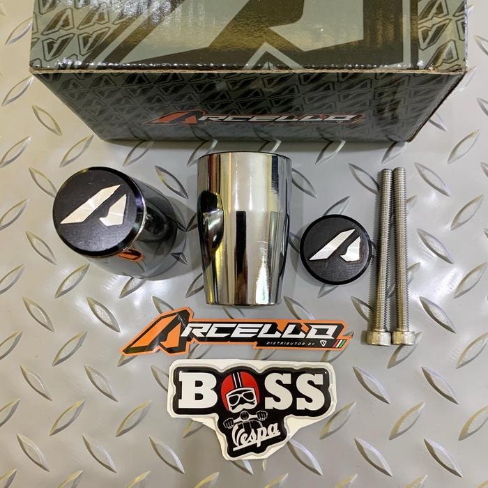 BAR END STABILIZER BIG BAR ARCELLO CHROME VESPA SPRINT PRIMA GTS S LX - BY LARISAN Harga 1,154,000 rupiah*Gratis Ongkir