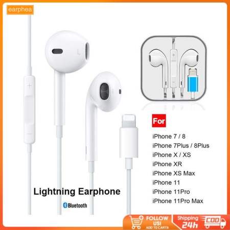 Apple Lightning Wireless Earphones with Mic for iPhone and Android