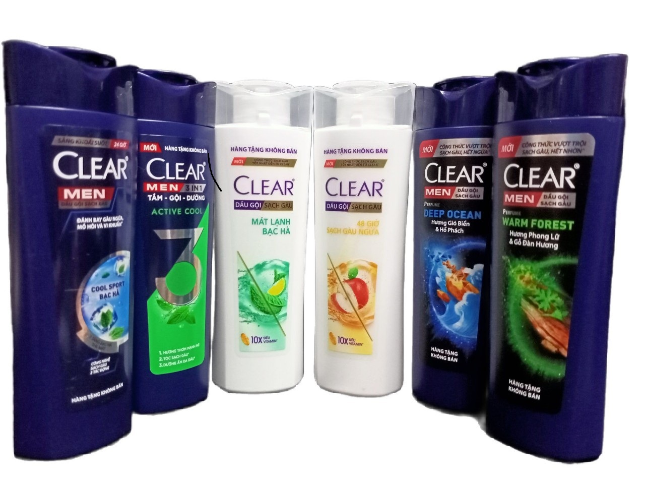 Combo 5 Chai Dầu Gội Cle ar Nam và Nữ Sạch Sâu Da Đầu Ngăn ngừa gàu hiệu quả 70g