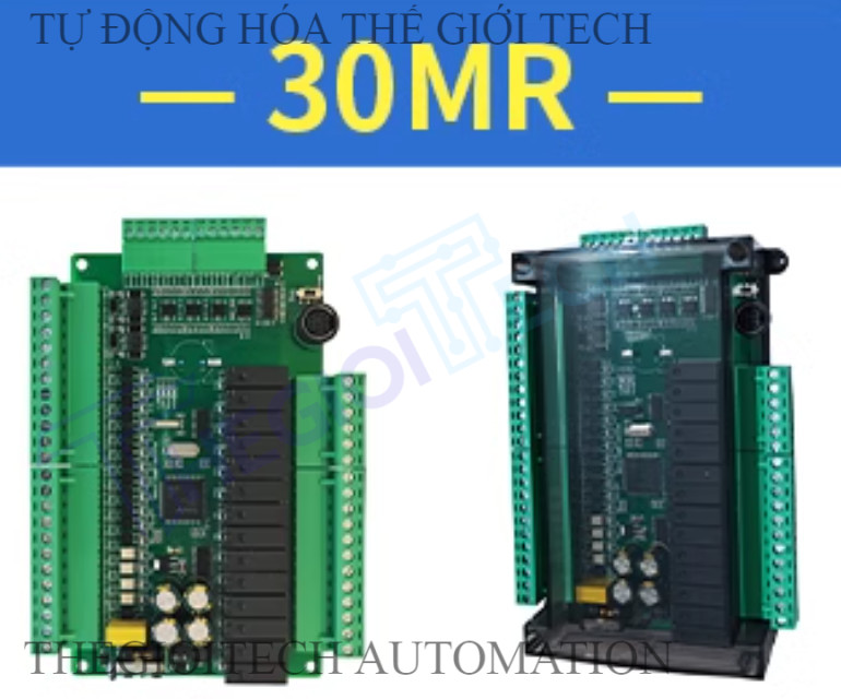 Board Mạch Lập Trình PLC KW FX3U-14/20/30/48/MR/MT relay transistor MD8 6AD/2DA 0-10V, 2 RS485, RTC, 24VDC, GX Works2, 4 Kênh Vào X0-X4 20kHz, 4 Kênh Ra Y0-Y3 Tốc Độ Cao - FX3U30MR MD8 - MẠCH TRẦN