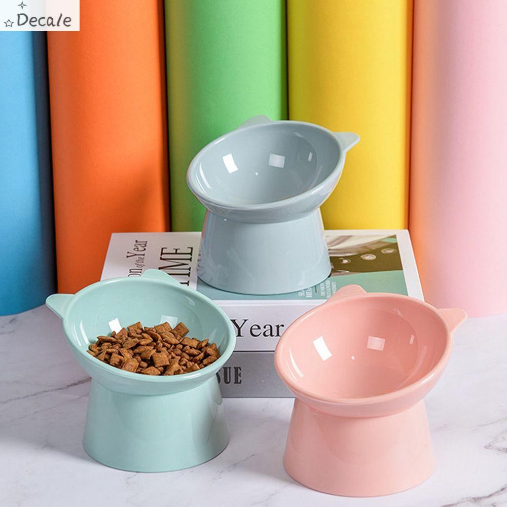 DECALE Đơn Bảo vệ cổ Chống lật cho mèo Cún con Bát đứng Bát đựng thức ăn cho thú cưng Bát nâng cao cho chó Cốc cho ăn Bát đựng thức ăn Sản phẩm dành cho thú cưng