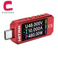 [LA19REA] 1 Piece USB Voltage and Current Meter 28V Tester C5 Tester Red Plastic Pd3.1 Fast Charging Ufs Aging Detection