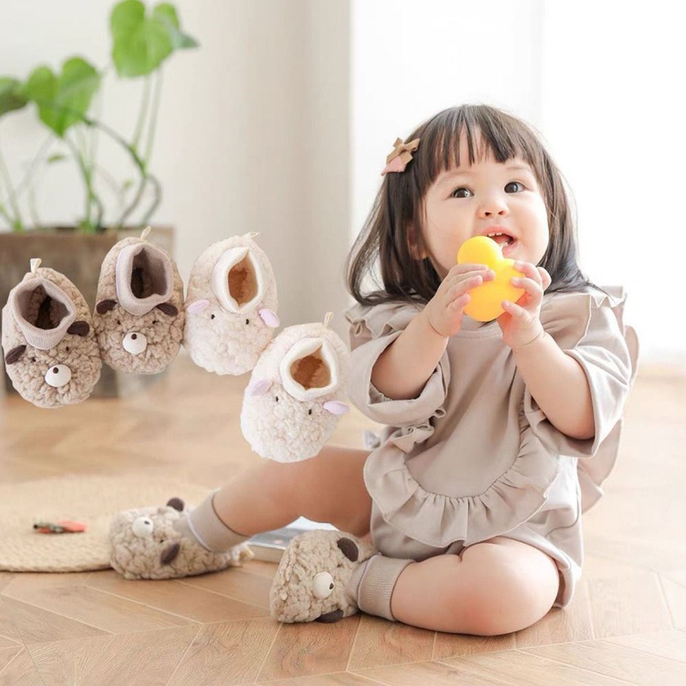 AVENLYB Lovely Cute With Socks Infant Flats Shoes Sheep Cotton Soft Bottom