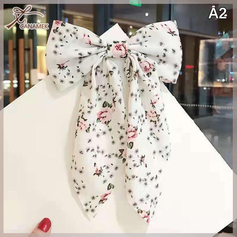 ❤❤❤Hot Sale CANAMEK Nơ Kẹp tóc nơ thời trang phong cách Hàn Quốc nơ lớn ruy băng buộc tóc nhỏ hoa tư