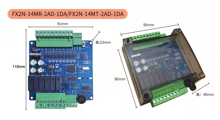 Board Mạch Lập Trình PLC KW FX2N/ KW2N 14MT 8 input 6 Output transistor, 2AD/1DA, RS232/MD8/RS485, 24VDC, GX Works2, 2 Đầu Ra Tốc Độ Cao 100kHz - 14MT RTC - MẠCH TRẦN