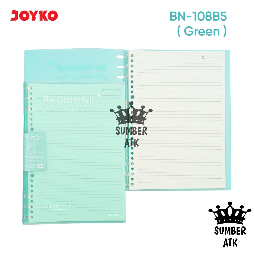 Binder Note JOYKO Ring Plastik Loose Leaf Binder BN-108 A5 B5