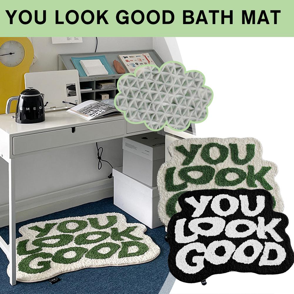 Letters Bedside Mat Soft Plushy Carpet Message Bathroom Floor Kids Aesthetic Home Bedroom Pad Room Area Rug Doormat Decor H2A0