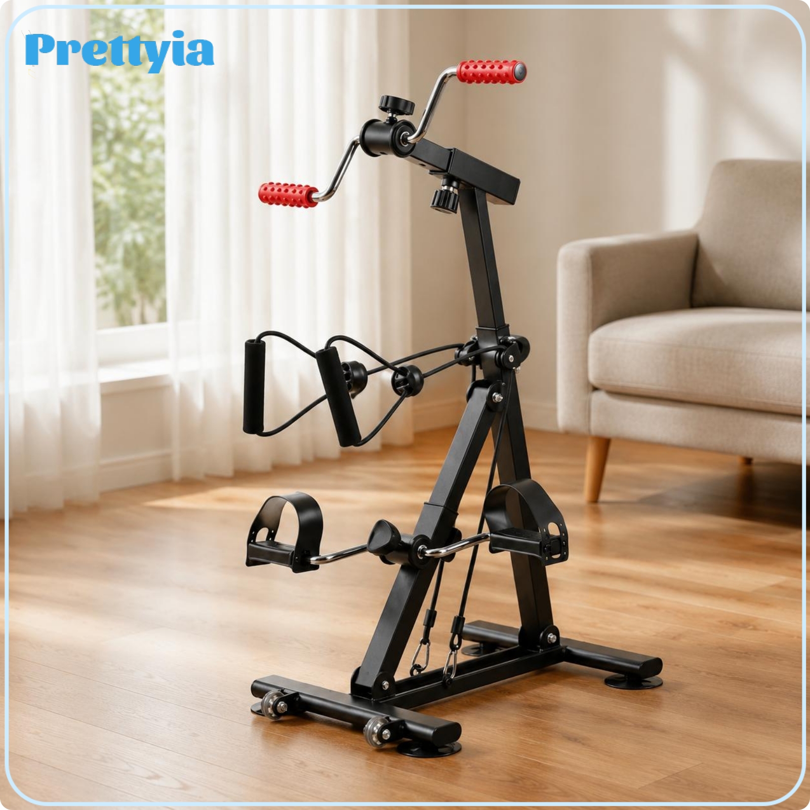 Prettyia Home Use Arm & Leg Leg Pedal Exerciser Adjustable Resistance Rehab Exercise Bike Portable Frame Hand Leg Exerciser Rustproof Metal for Seniors ราคา 10,448 บาท*ส่งฟรี
