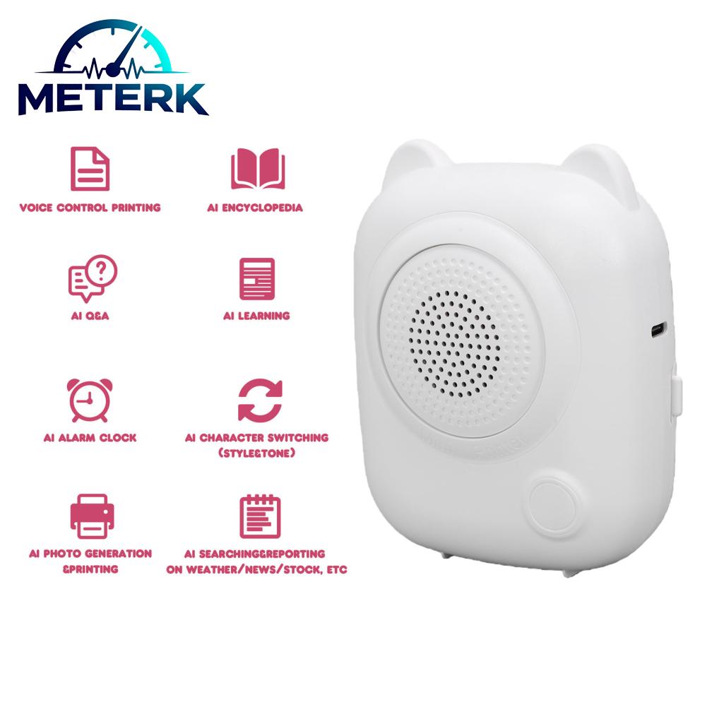 Meterk AI Voice สติกเกอร์เครื่องพิมพ์แบบพกพา Inkless เครื่องทำสติกเกอร์สำหรับบันทึกการวาดภาพ DIY CRAFT พร้อมสติกเกอร์ 1 ม้วน ราคา 904 บาท*ส่งฟรี
