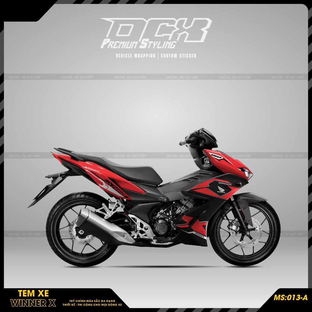 Tem rời dán xe winner x | chất liệu decal cao cấp chống nước, bền màu, cắt khuôn sẵn dễ dán | winner x-013