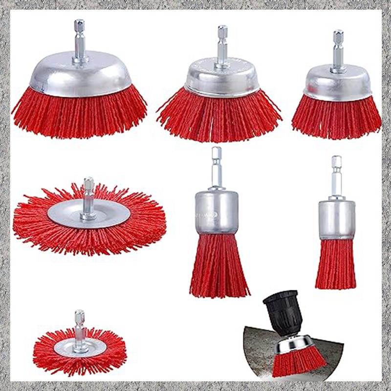 (DGHV) 7 Pack Nylon Filament Abrasive Wire Brush with 1/4 Inch Hex Shank, Nylon Set Giá 353,396 Đồng*Miễn phí vận chuyển