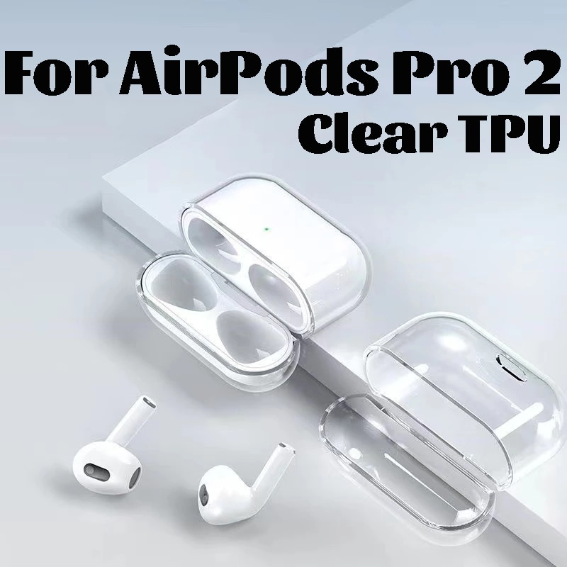 Tai nghe nhét tai không dây trong suốt sạc bìa cho Apple Airpod Pro 2 trường hợp bảo vệ TPU/PC Tai nghe bluetooth trường hợp
