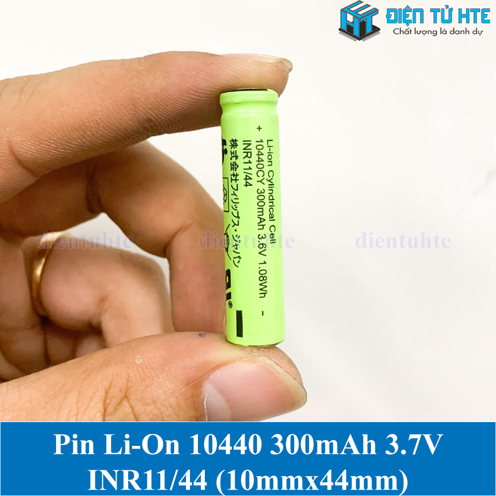 Pin lithium ion 10440 3.7v 300mah vỏ xanh lá