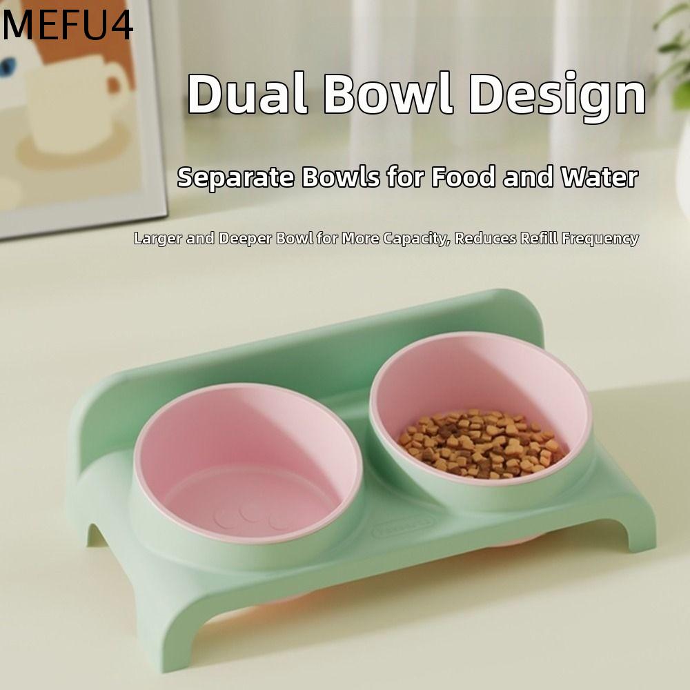 MEFU4 15 °   Nghiêng Bát nước cho mèo Không trượt Bát đôi Bát ăn nâng cao cho thú cưng Phổ quát Chống lật Bình đựng nước cho thú cưng Đồ dùng cho thú cưng