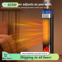 EECOO Space Heater Large Room Electric Heater with 12H Timer Oscillating Tower Heater 3D Fire Effect for Indoor Bedroom Office