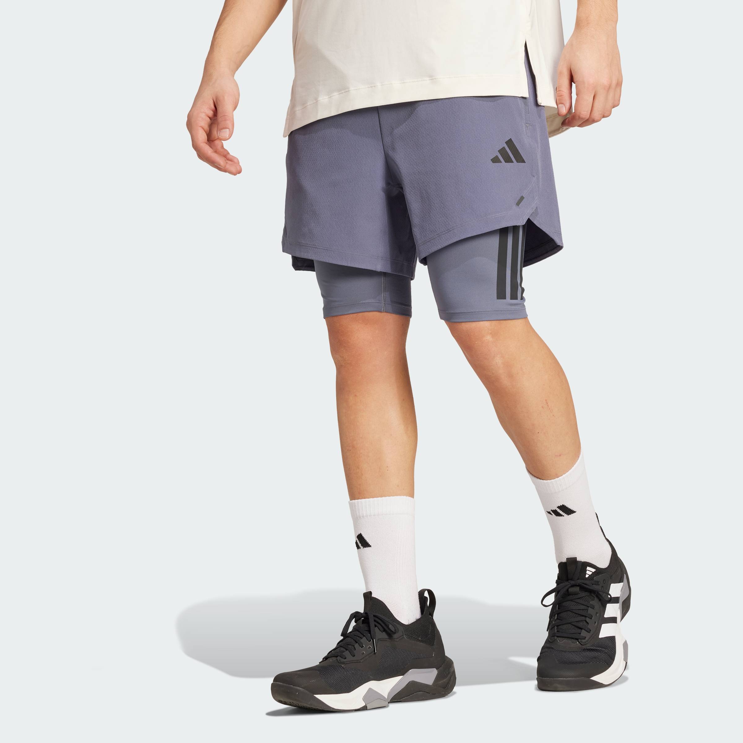 adidas Tập luyện Quần Short 2 Trong 1 PrimeLift Nam Xám JE8235