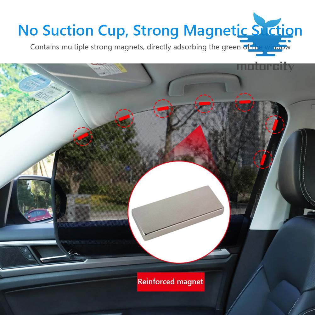 Magnetic Car Window Sun Shade Summer UV Protection Mesh Side Window Curtain