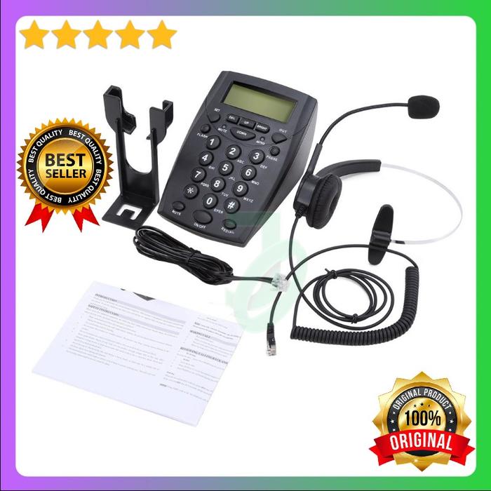 TELEPHONE DESK HT500 WITH HEADSET HANDSFREE CALL CENTER VH500 VOICEJOY Harga  482,000 rupiah*Gratis Ongkir