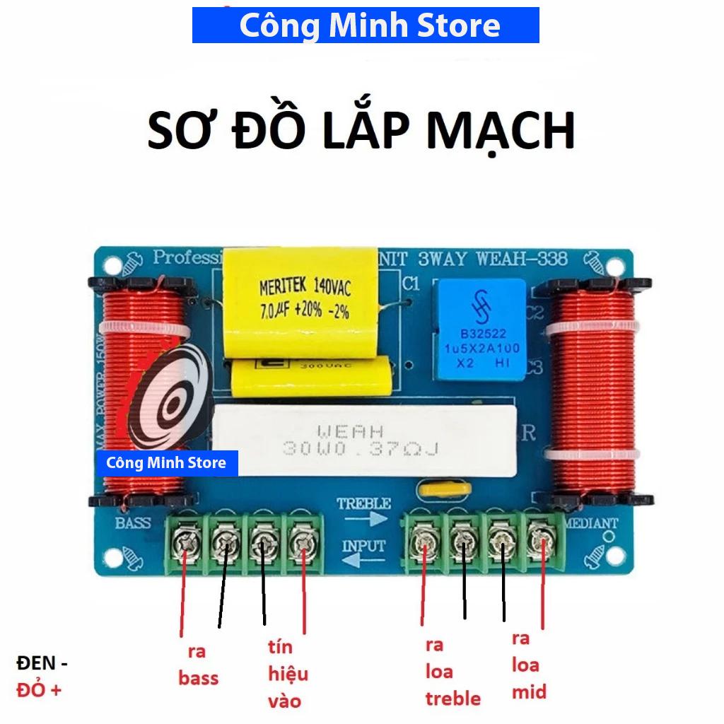 WEAH-338 Mạch phân tần 3 đường tiếng cho phụ kiện cho loa sử dụng tụ nhập khẩu  hàn sẵn đầu nối Cao Su Earphone Nghe Nhạc loakeo 3đườngtiếng