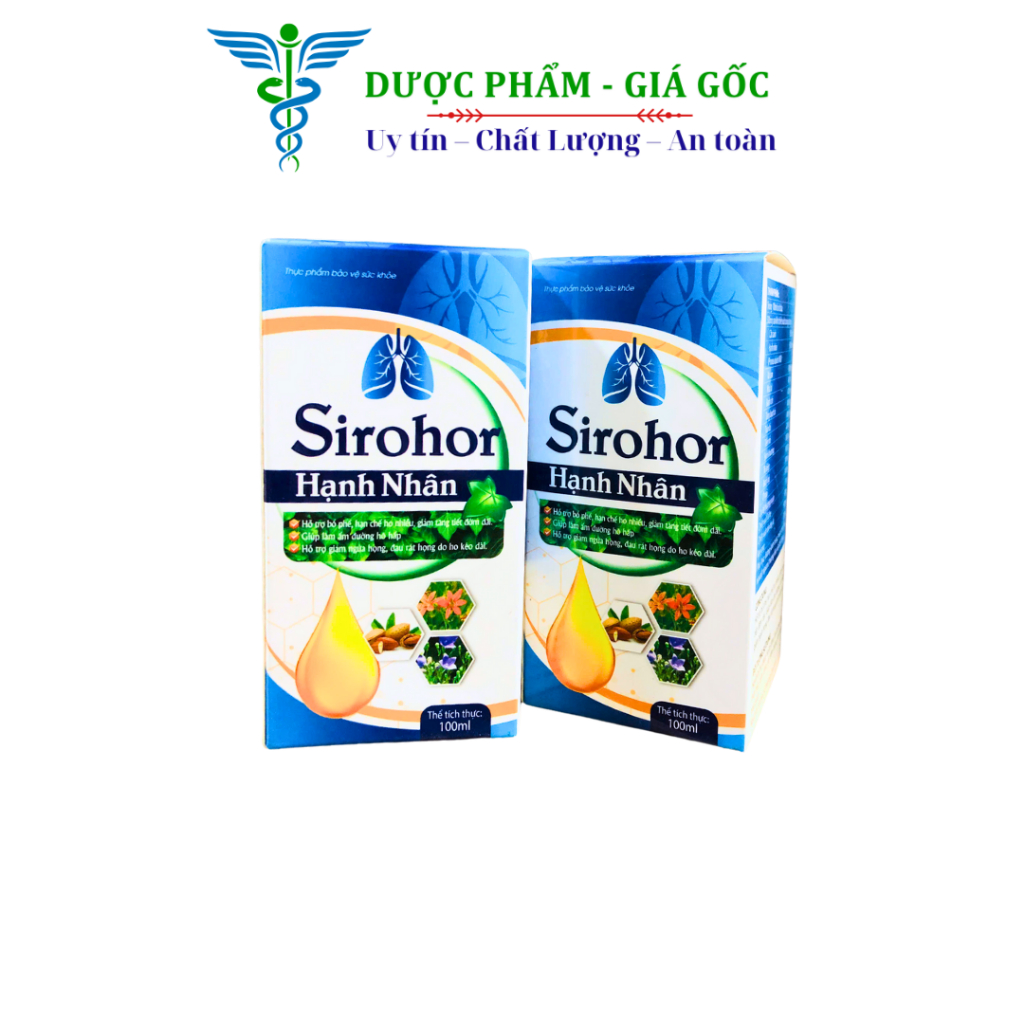 Siro Ho Hạnh Nhân Thảo Dược Giảm Ho, Bổ Phế, Khản Tiếng Kéo Dài Chai 100ml