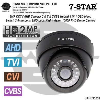 Full-HD Sony 1080P 2MP Dome CCTV Camera (OSD 4 in 1 AHD - TVI - CVI - CVBS) Smart 18IR Night Vision with 2.8mm Lens [Colour:Black]