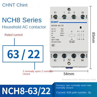 Contactor AC NCH8-63 63A [2 Mở Và 2 Đóng] | NCH8 20/25/40/63 CHINT 220V Xoay Chiều – Điều Khiển Điện Thông Minh