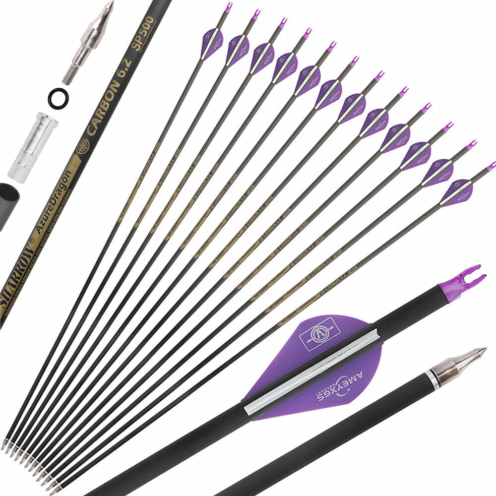 30 "carbon tinh khiết mũi tên SP350-600 id6.2mm 6/12pcs