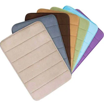 [SG Seller] Solid Color Home Doormat Bathroom Rugs Non-slip Absorbent Carpet Anti- Slip Soft Memory Foam Mat 40x60cm