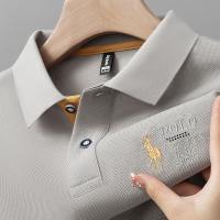 CalceNubes เสื้อโปโลปักลายผู้ชายเสื้อยืดแขนสั้นทรงหลวมสำหรับธุรกิจลำลองแฟชั่นใหม่แมทช์ลุคง่าย