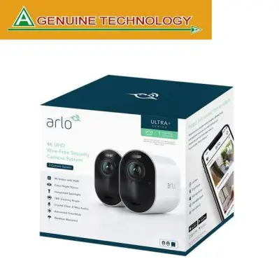 Arlo Ultra 4K UHD Wire-Free Indoor/Outdoor Security 2 Cam System w/ 2-way Audio - VMS5240