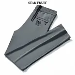 STAR FRUIT Quần nam giản dị mỏng mùa hè quần tây công sở giản dị phong cách Hàn Quốc với treo lên thời trang nam quần lụa băng thẳng thoáng khí và thoải mái