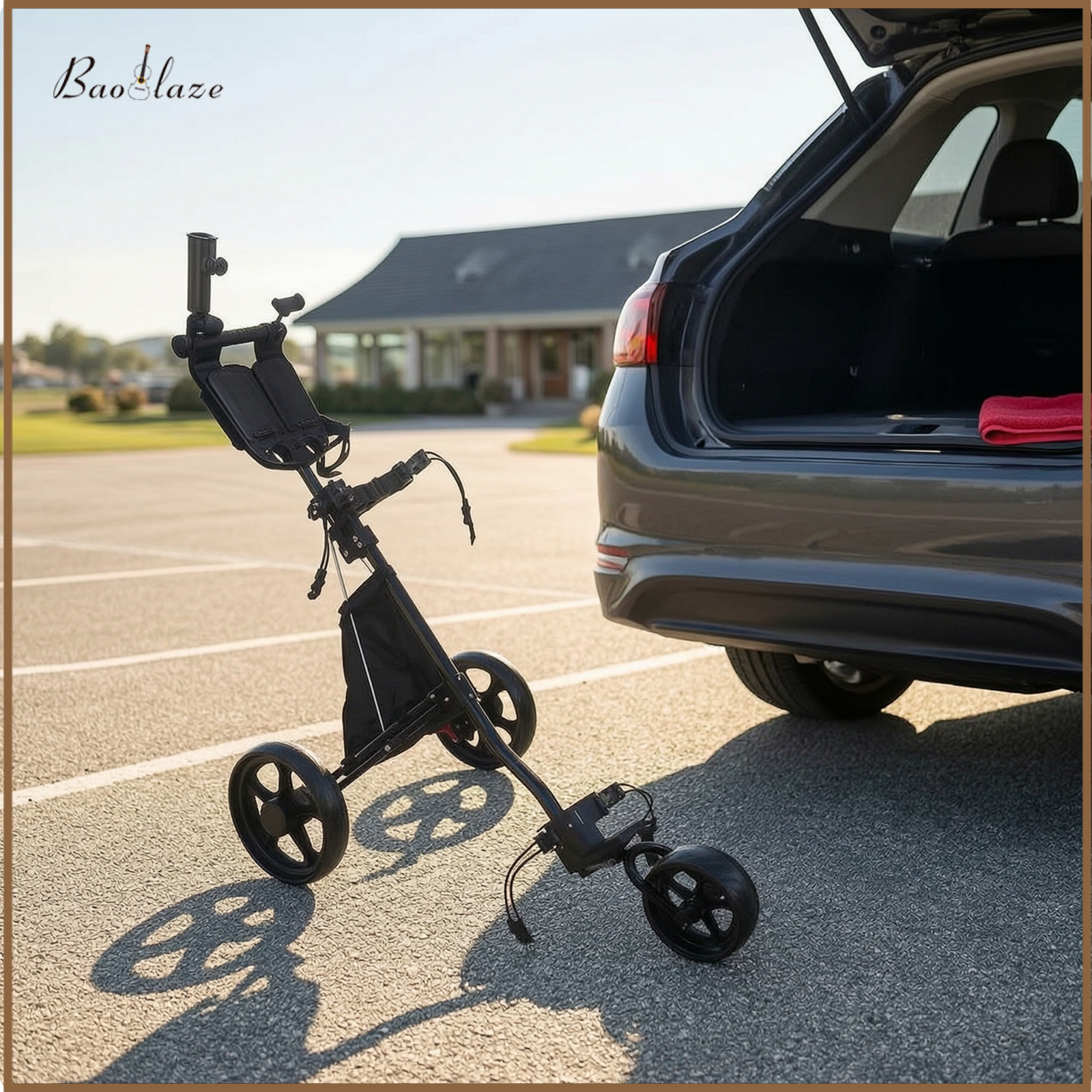 Baoblaze Adjustable Handle Foldable Golf Push Cart Compact 3-Wheel Golf Push Cart Stable Portable for Golfers ราคา 11,997 บาท*ส่งฟรี