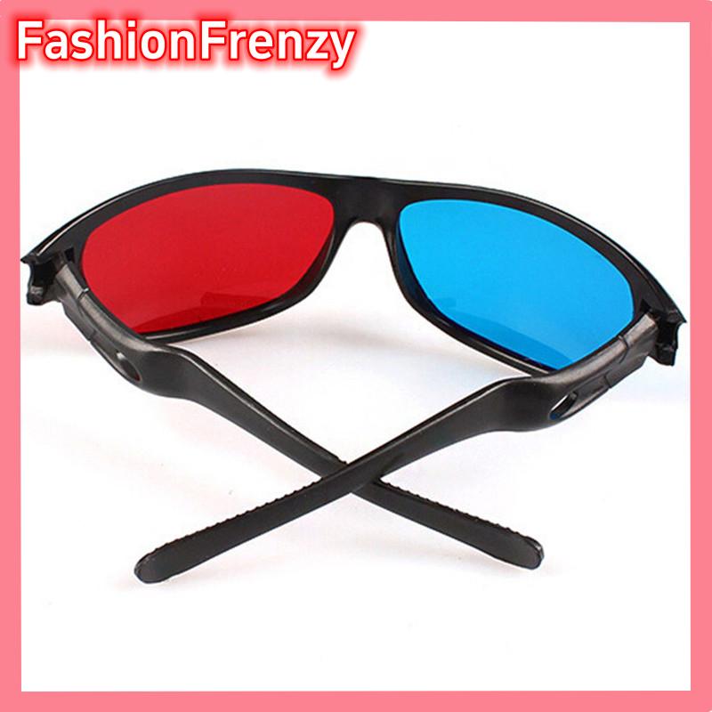 FashionFrenzyY 3D kính đỏ xanh đen khung cho chiều anaglyph TV Movie DVD trò chơi
