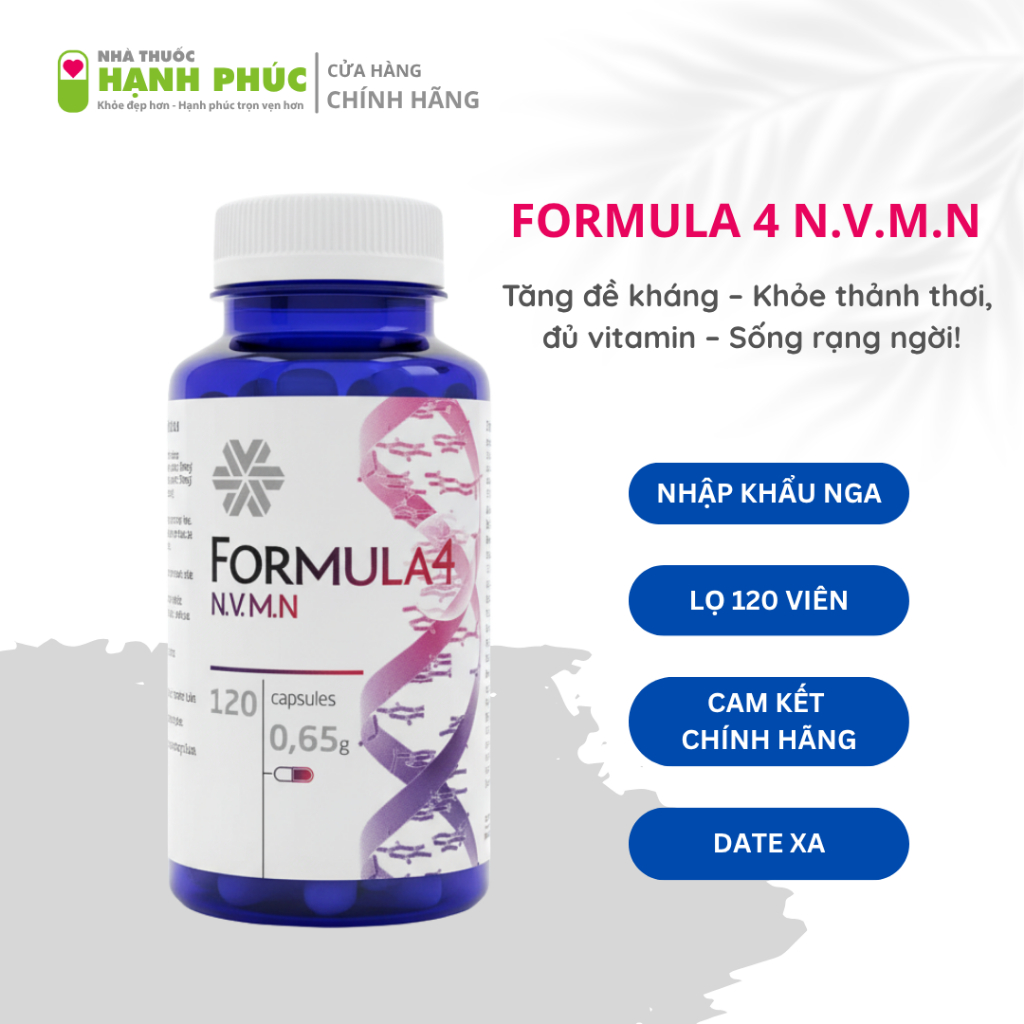 Thực phẩm bổ sung Formula 4 N.V.M.N hỗ trợ tăng đề kháng, chống oxy hóa nhập khẩu Nga